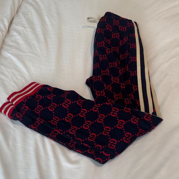 Gucci Other - Gucci men’s Blue and Red Monogram Joggers